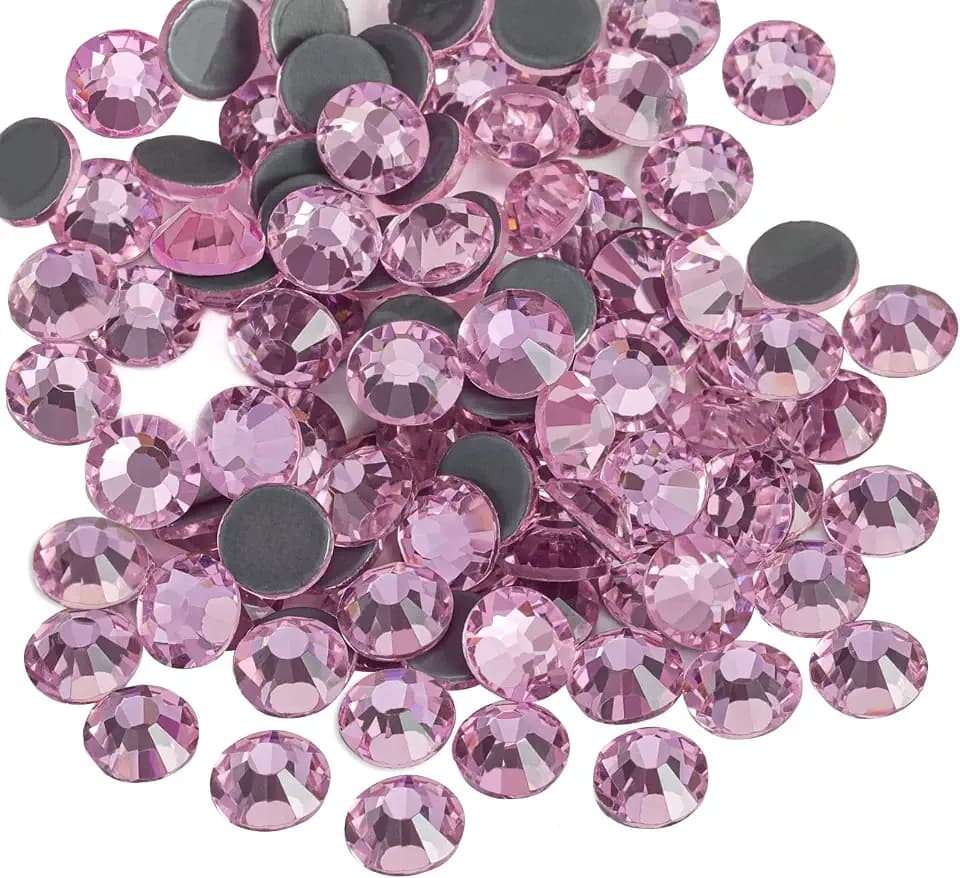 Beadsland Hotfix Strasssteine für textilien,Heller Rosa,SS12/1440pcs