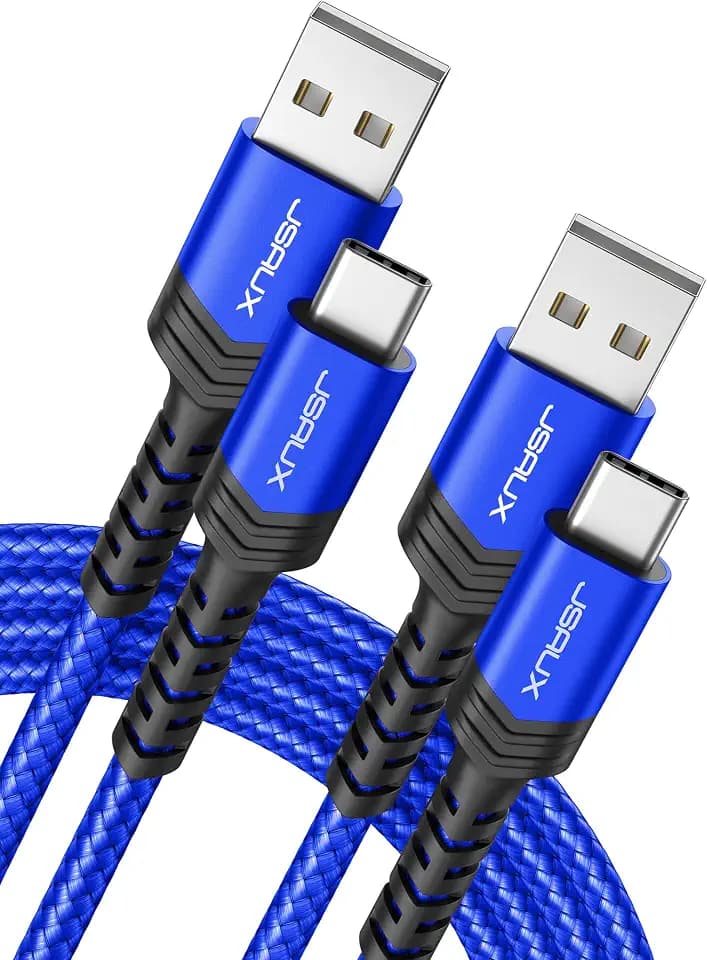 JSAUX for iPhone 18 17 Pro Charger Cable, 3.3ft/2-Pack USB to USB C-Blue