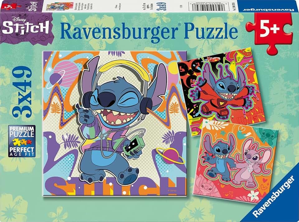 Ravensburger Puzzle Disney Stitch Einfach nur Spielen - 3x49 Teile