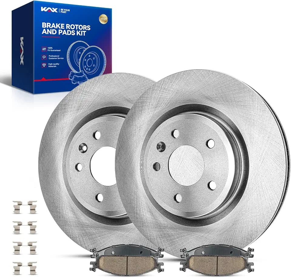 KAX Front Brake Kit, OE Brake Rotors and Ceramic Brake Pads | Fits Ford Explorer 2011-2019, Ford Taurus 2010-2019, Ford Flex 2009-2019, Lincoln MKS 2009-2012, Lincoln MKT 2010-2019