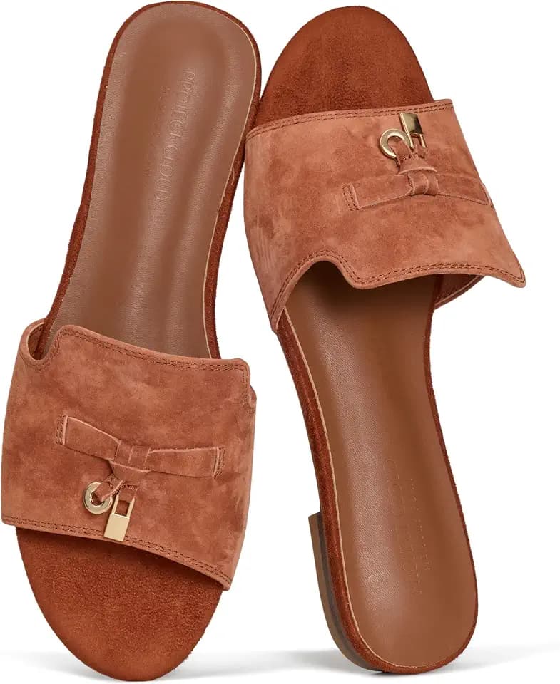 100% Genuine Leather Dressy Flat Sandals Women Designer Sandals for Women