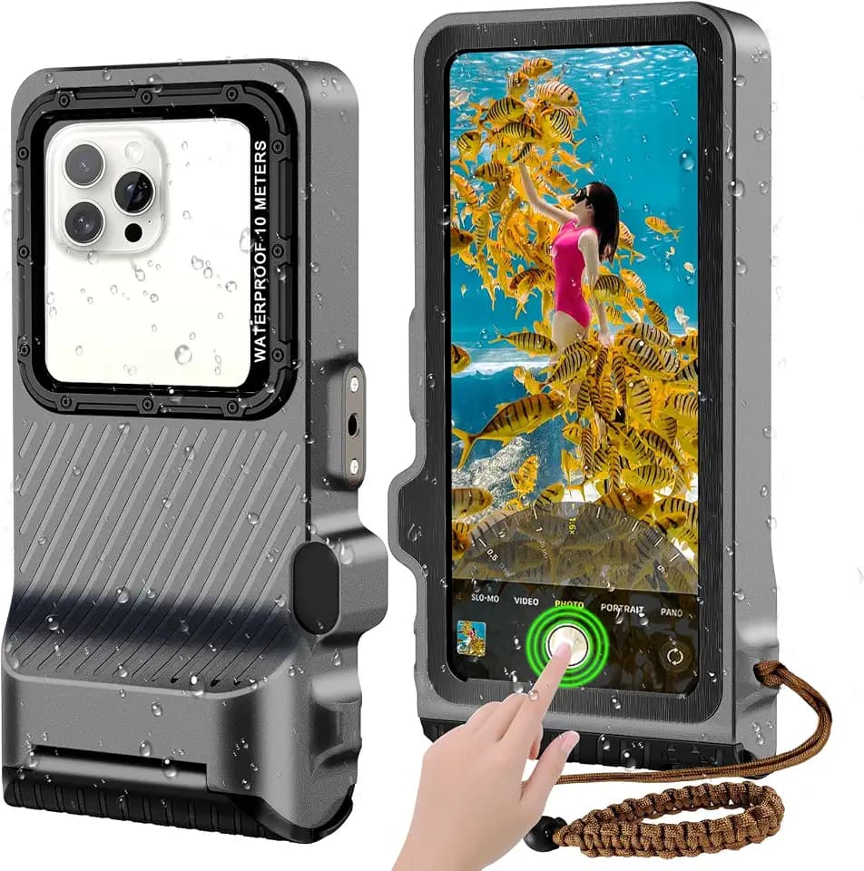 2026 Diving Snorkeling Phone Case for iPhone 17/16/15/14/13/12/11 Pro Max/XS/X Samsung Galaxy S26/S25/S24 Professional Scuba Dive Waterproof Underwater Photo Video Cover (4TH, Gray)