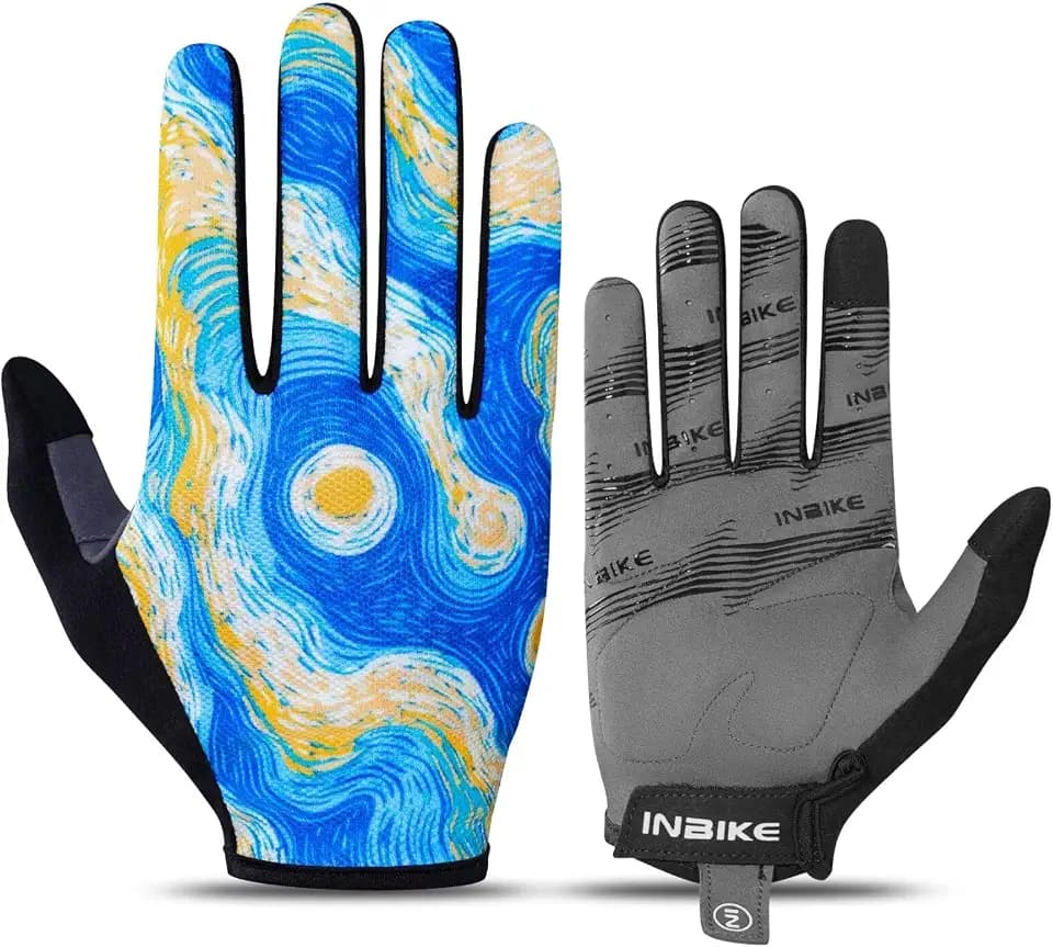 INBIKE Cycling Gloves for Men Women Full Finger Breathable Bike Gloves, Anti-Slip Touchscreen Biking Bicycle Road Running