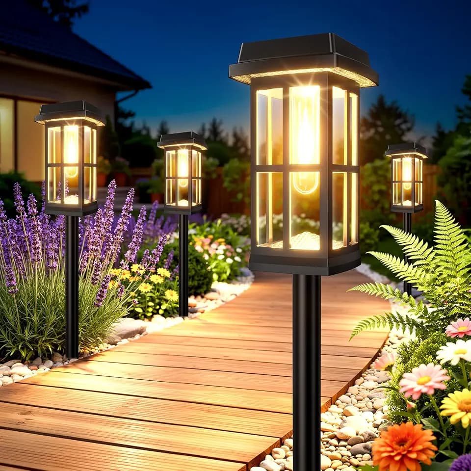 Ahaorigin 12 Pack Solar Pathway Lights Outdoor, 2 Lighting Modes Waterproof Solar Lights Outdoor, Brighter Up to 15Hrs Outdoor Path Lights for Yard Walkway Driveway Sidewalk Garden