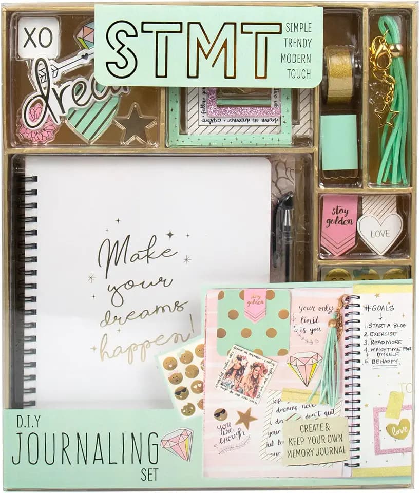 STMT D.I.Y.Journal Set, Stationary Kit with Notebook for Writing and Drawing, DIY for Girls Ages 8+, Dreamers Become Doers