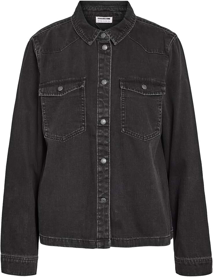 Noisy May Damen Nmnew Signe L/S Denim Shirt Vi001bl Noos Nmnew Signe L/S Denim Shirt Vi001Bl Noos (1er Pack)