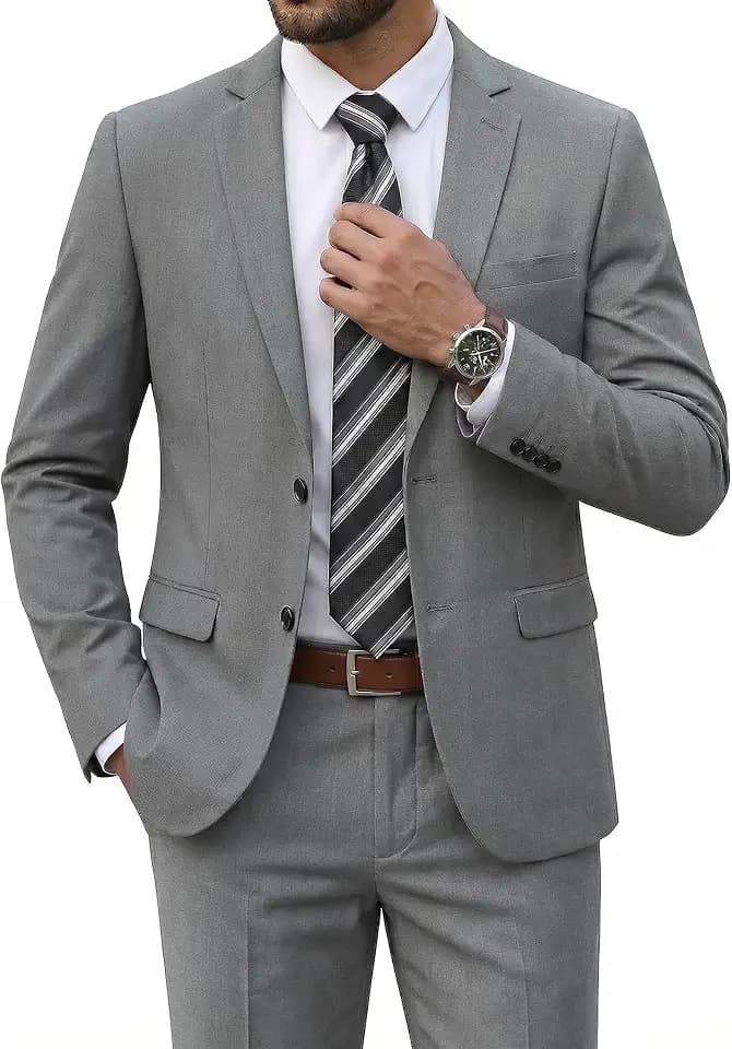 COOFANDY Men's 2 Piece Suits Classic Fit 2 Button Dress Suits Tuxedo Jacket Blazer for Wedding Business Dinner Prom