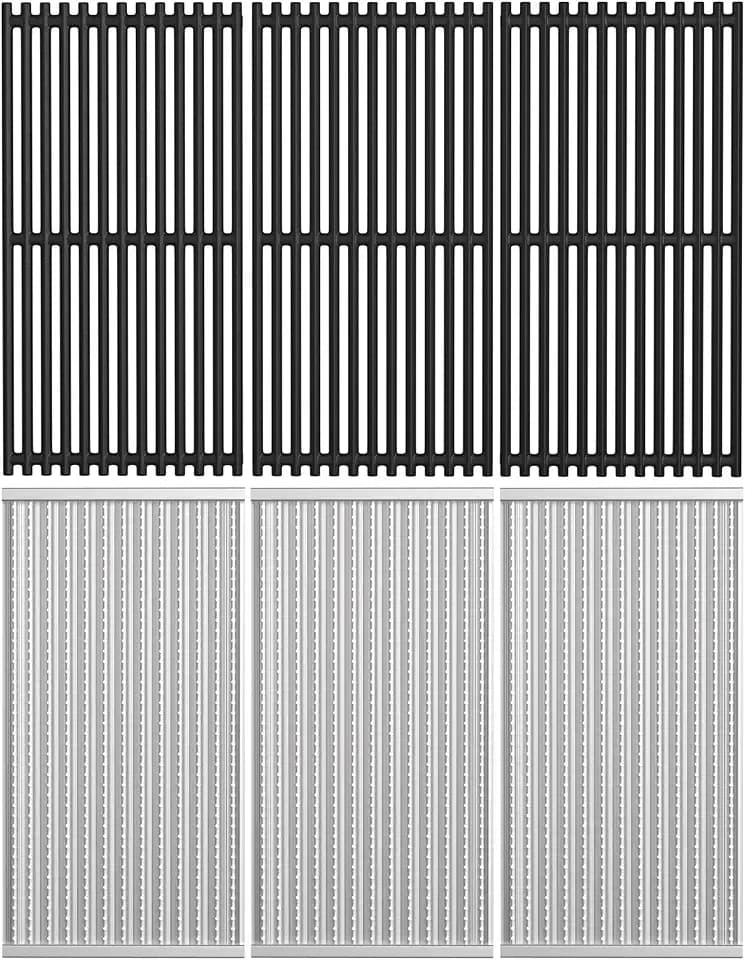 Cooking Grates and Emitter Plates Replacement Parts for Charbroil Commercial TRU-Infrared 4 Burner Grills 463242715 463242716 463276016 466242715 G533-0009-W1 G533-2200-W1 17" x 9 1/2" Grill Grid