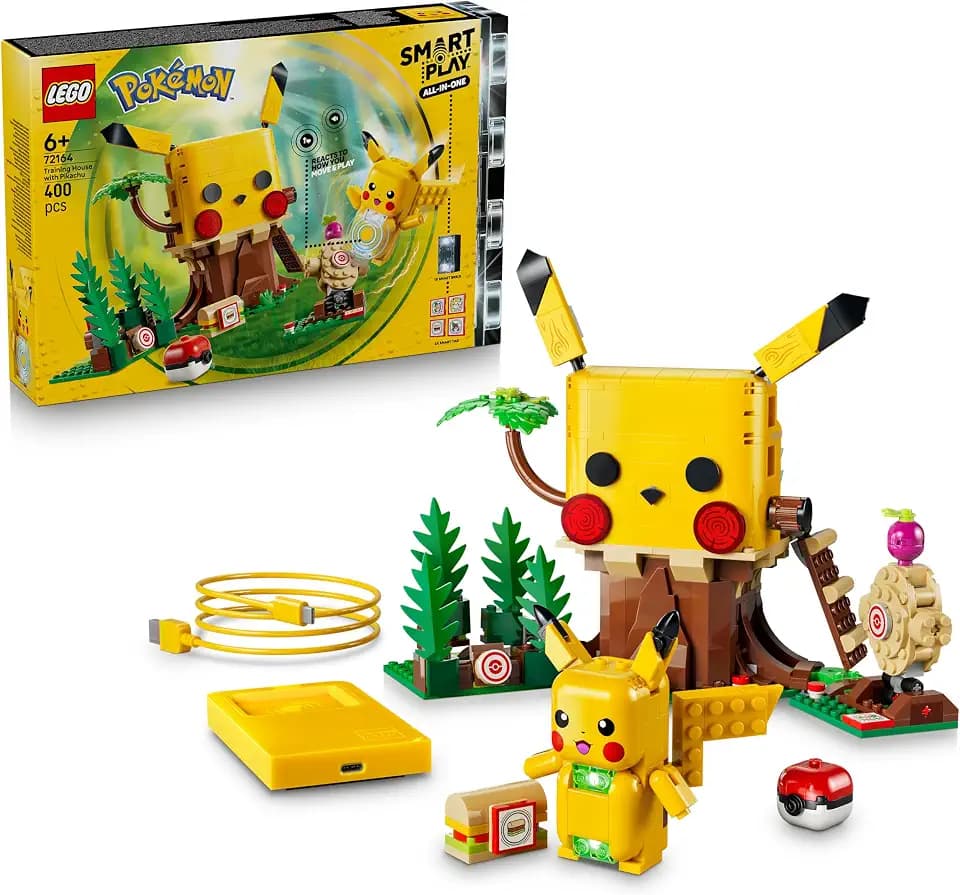 LEGO Pokémon SMART Play: Trainingshaus mit Pikachu - Interaktives All-in-1 Spielset mit Brick, 4 Tags, Figur und Ladegerät - Geschenkidee für Kinder ab 6 Jahren - 72164