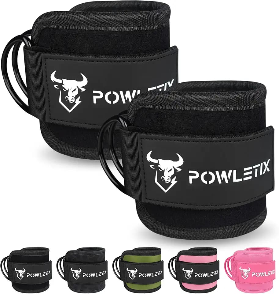 Ankle Strap Cable Machine, 9mm Neoprene Padded, Heavy-Duty D-Ring