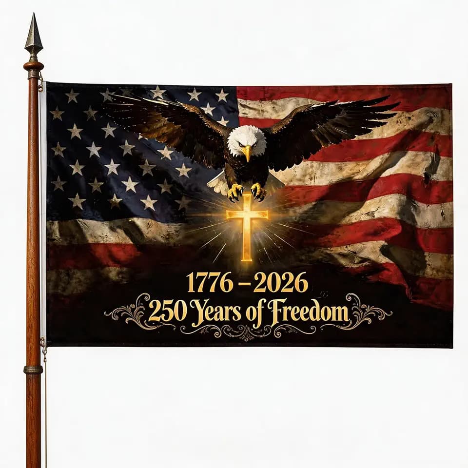 250 Anniversary Usa Flag, 250 Year American Anniversary Flag 3x5 FT 1776-2026, Heavy Duty Outdoor USA Flag, Thickened Fabric Patriotic Banner for House Yard Lawn 4th of July Memorial Day