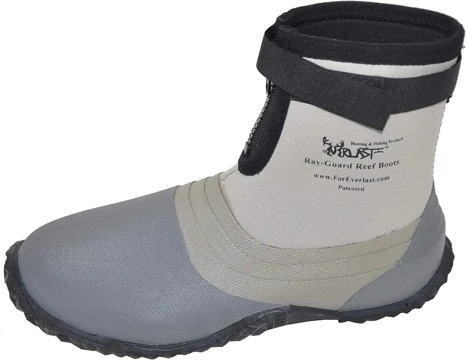 Ray-Guard Reef Wading & Fishing Boots-Hard Soled Vulcanized Rubber Bottom- Lightweight & Waterproof-Unisex-Adults