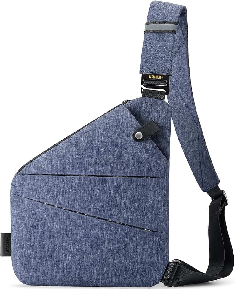 WANDER+® Anti Theft Crossbody Travel Bag for Women Men, Multi-Pocket Crossbody Bag, Slim Sling Bag