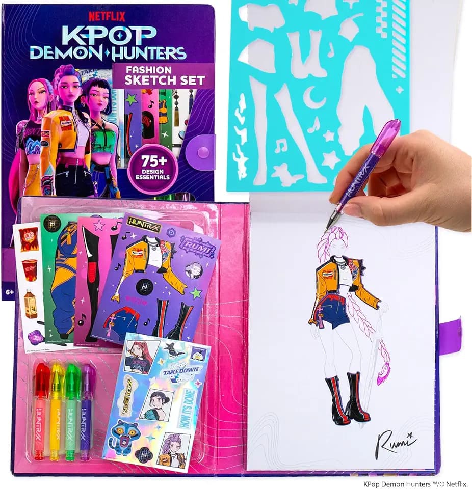 Horizon Group USA Fashion Sketch Set with Pens, Netflix Kpop Demon Hunters