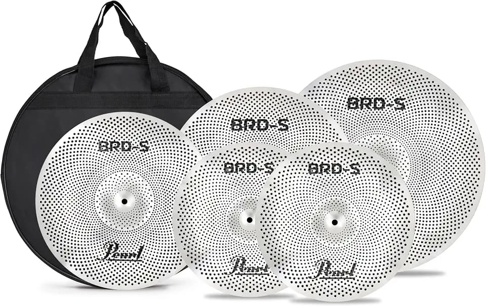 Pearl BRDS Metal Alloy Low-Volume 4-piece Cymbal Pack - 14" Hi-hats, 16" and 18" Crash, 20" Ride w/Bag