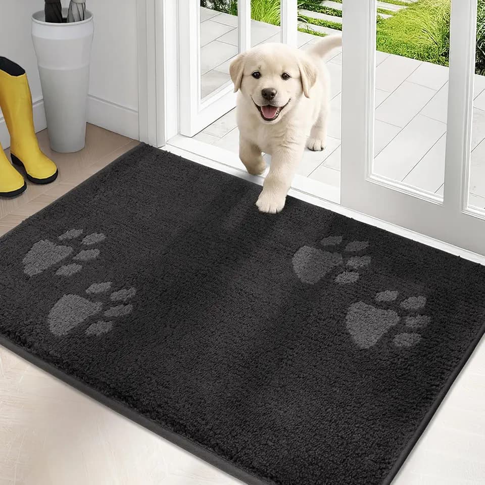 PURRUGS Dirt Trapping Door Mat Indoor Entrance, 24" x 35.5", Charcoal