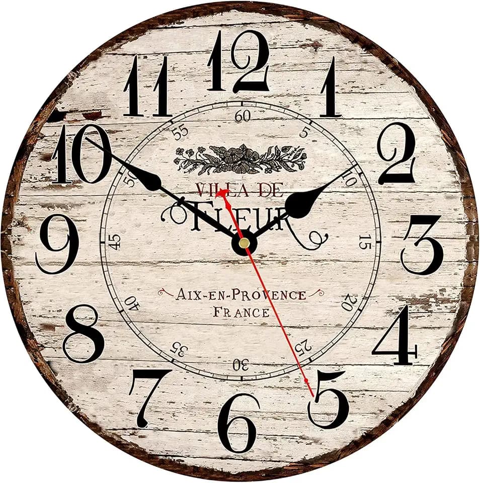 Wanduhr Vintage 30 cm Ohne Tickgeräusche Küchenuhr Holz
