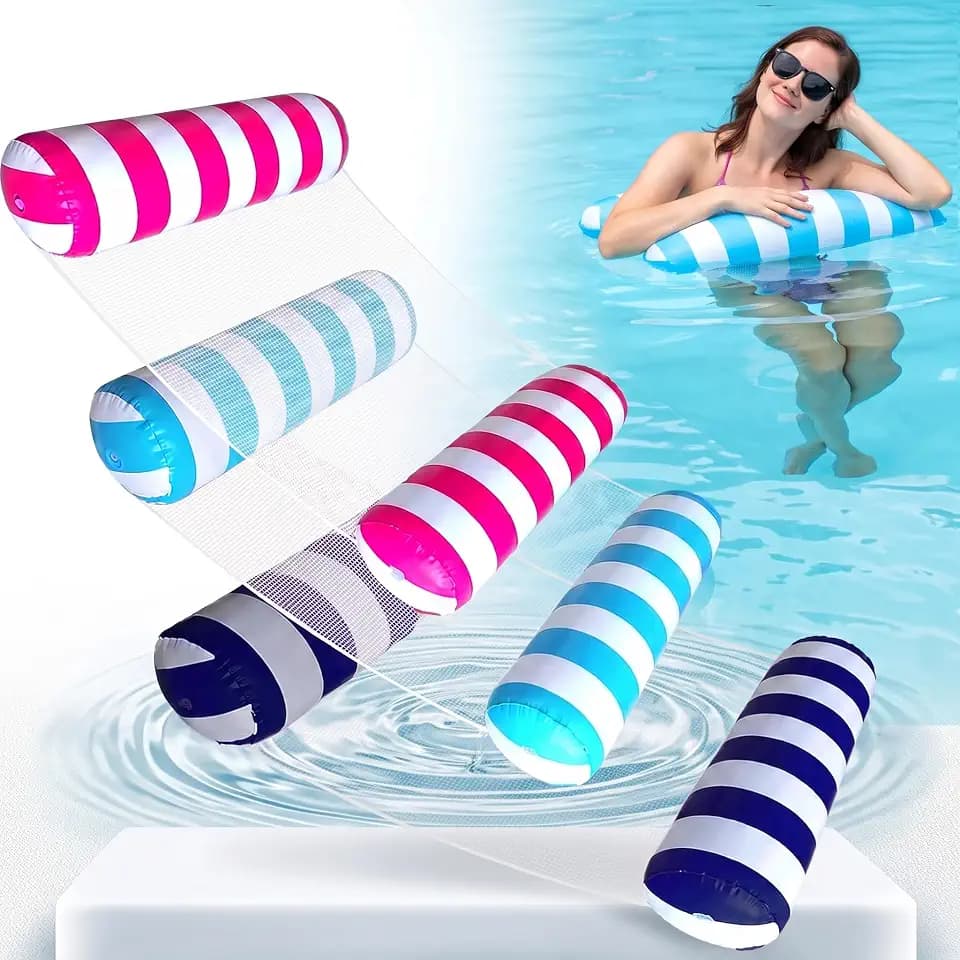 Inflatable Pool Floats Adult Size Water Hammock,Floats for Swimming Pool,4-in-1 Multi-Purpose Pool Floating Toys,Pool Rafts Lounge Chairs Floaties,for Adults Vacation Fun and Rest