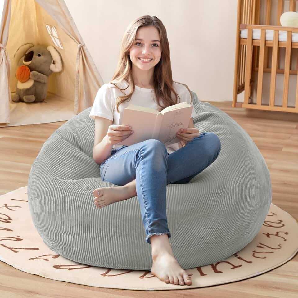 2.5FT Bean Bag Chair,Teardrop Bean Bags with Memory Foam Filled