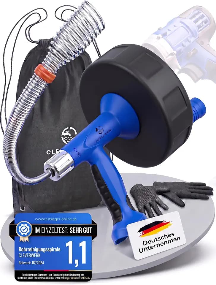 Rohrreinigungsspirale 7,5m[Spannfutter]Abflussreiniger Spirale