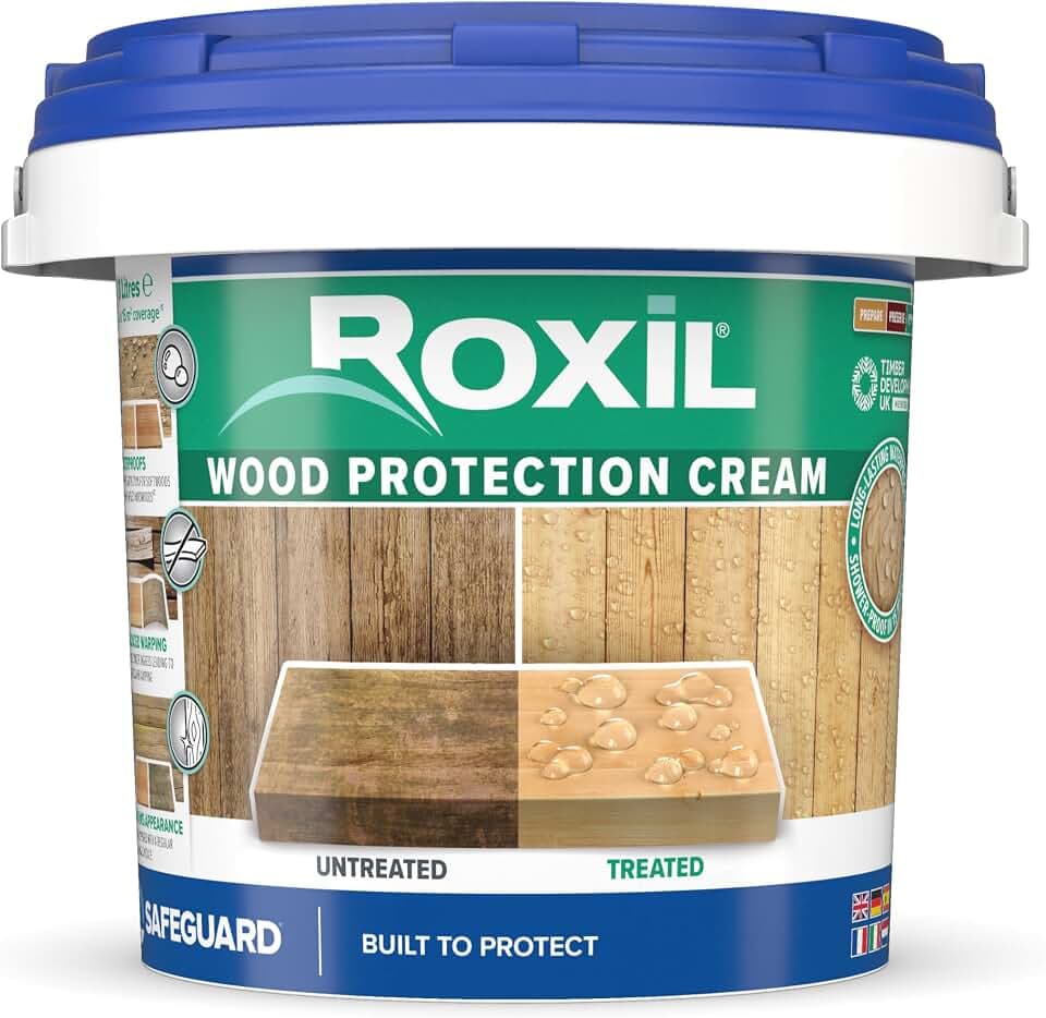 Roxil Holzlasur Creme 3 L - Holzlasur außen wetterfest für den Garten
