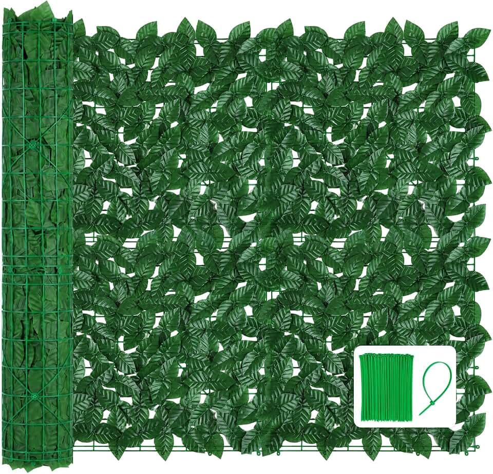 120x40inch Artificial Ivy Privacy Fence Wall Screen - Faux Greenery Backdrop Ivy Vine Leaf Hedges Fence Panels for Patio, Balcony, Garden, Backyard Indoor Outdoor Decor