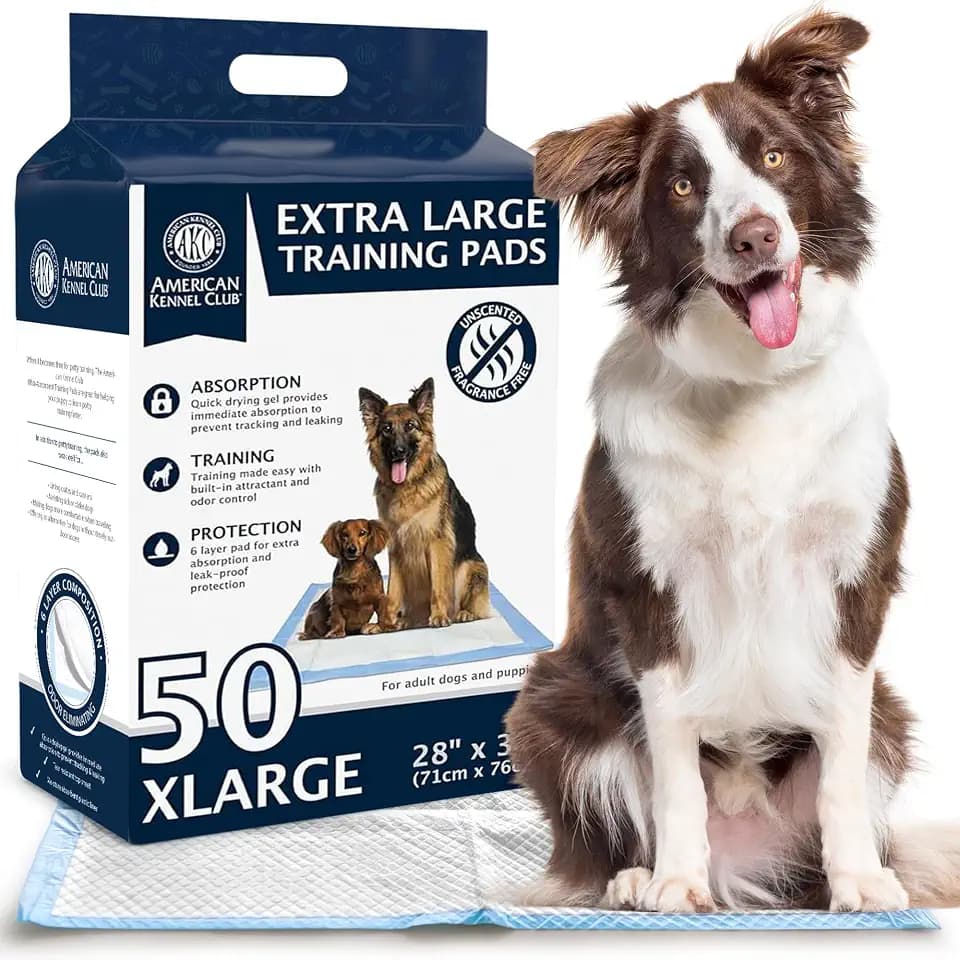 AKC Dog Training Pads, Unscented, XL 28" x 30", 50 Count