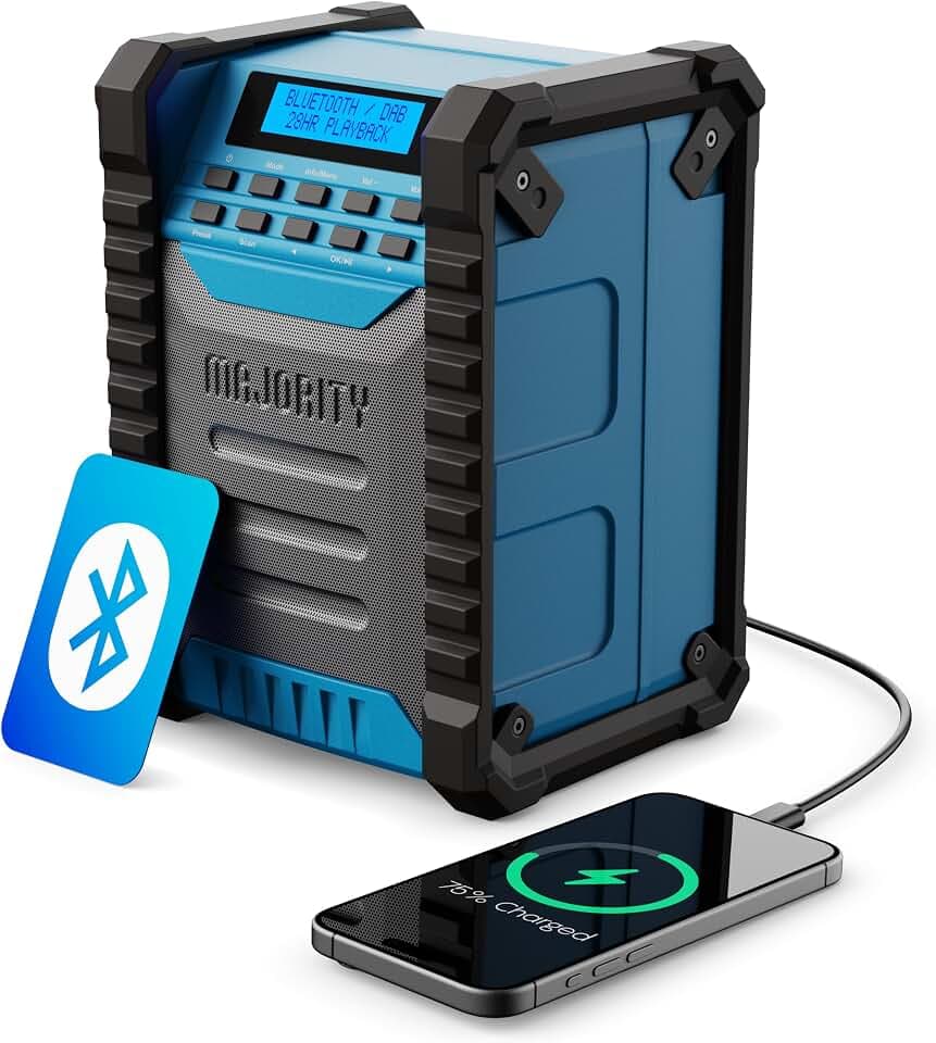 Majority Landbeach Baustellenradio, DAB+ & UKW Radio, Bluetooth