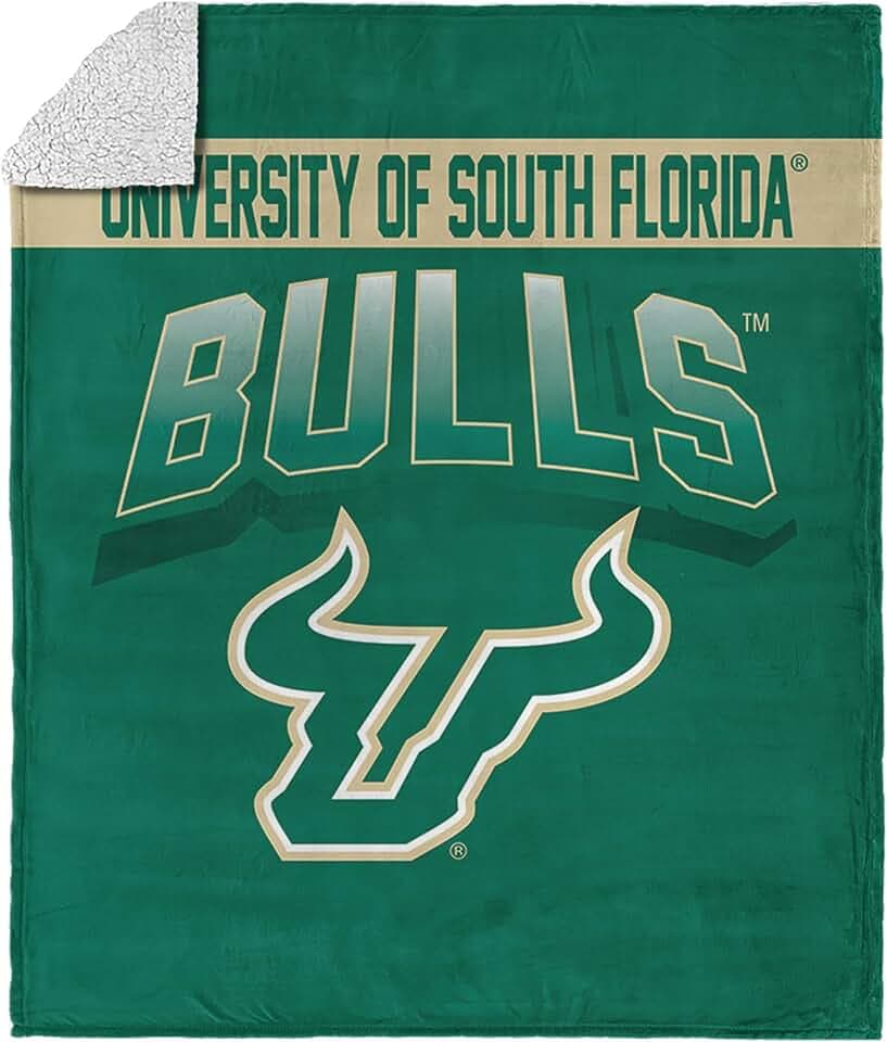 Northwest NCAA Silk Touch Sherpa Throw Blanket, Ultra-Soft Fleece, Official Team Logo, Cozy Plush Bedding, 50 x 60 Inches