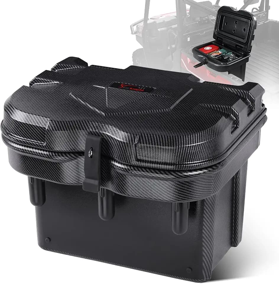 StarknightMT UTV Bed Storage Box Carbon Fiber 24L Compatible with Polaris