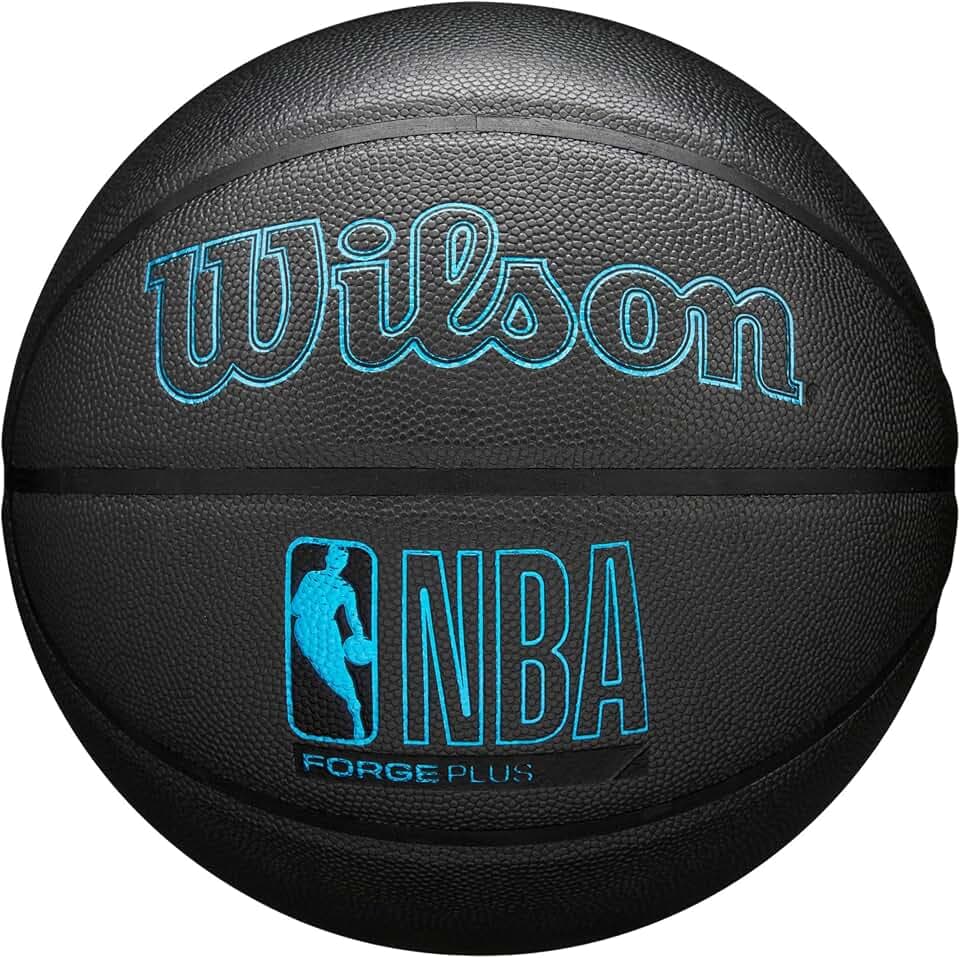 WILSON NBA Forge Plus Indoor/Outdoor Basketball - Charcoal Grey, Size 7-29.5"