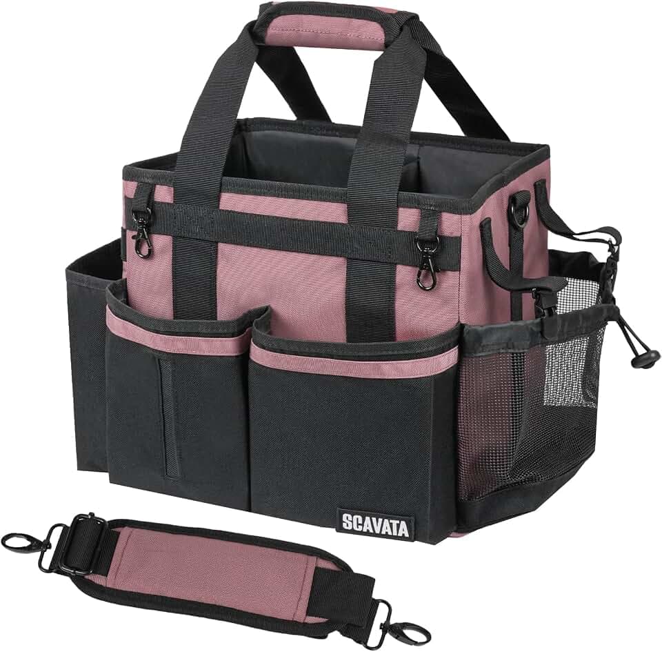 SCAVATA Compact Wearable Cleaning Caddy with Handle & Shoulder Straps