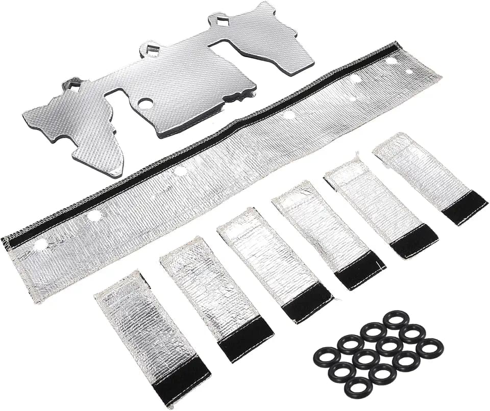 Fuel Rail & Injector Cover Kit for Jeep Grand Cherokee 4.0L 1997-2004 / Inner/Injector Heat Shield Kit/Glass Fiber / 1 Set Silver Tone