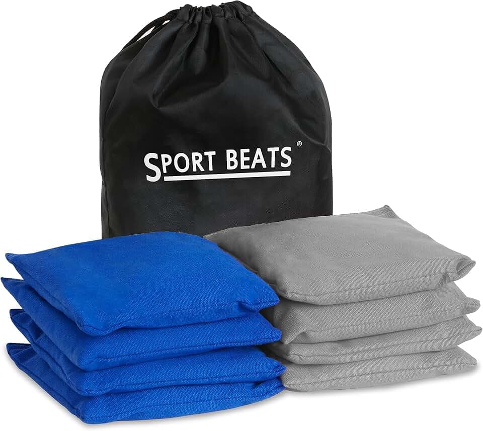 SPORT BEATS Cornhole Bags Set of 8 - Regulation 6"x6" 14-16 oz