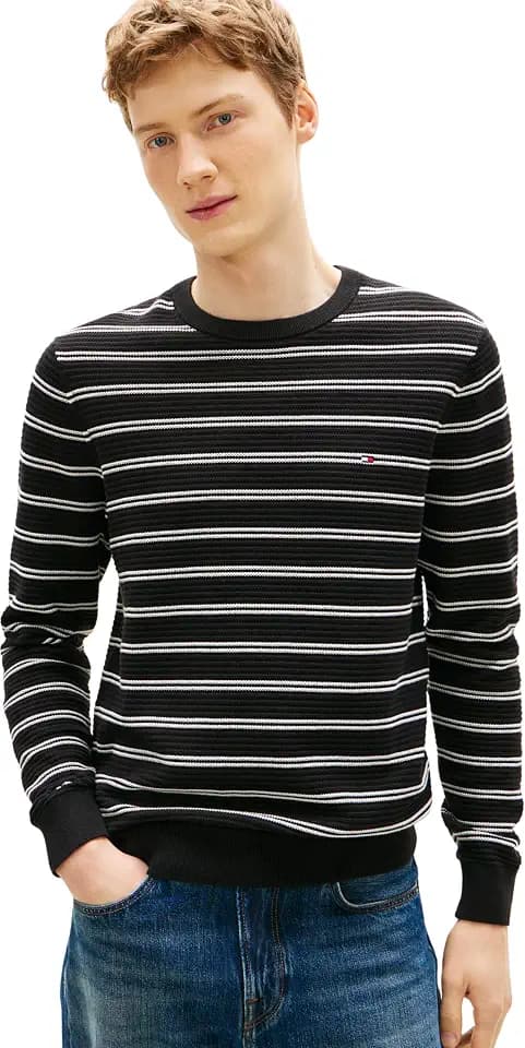 Tommy Hilfiger Herren Seasonal Structure Cneck Mw0mw41643 Pullover (1er Pack)