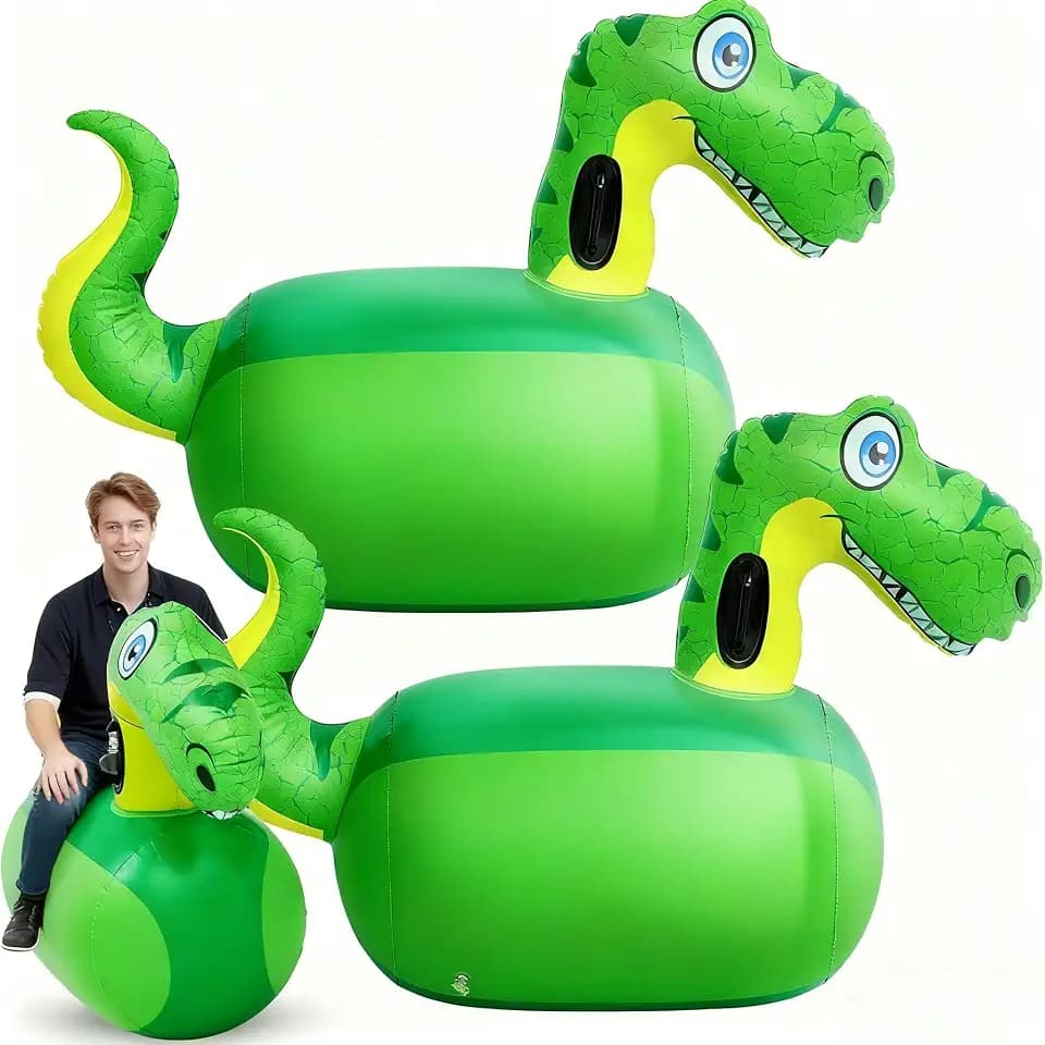 Hiboom 2 Pcs Inflatable Dinosaur 51" Ride on Bouncer Toy for Kids