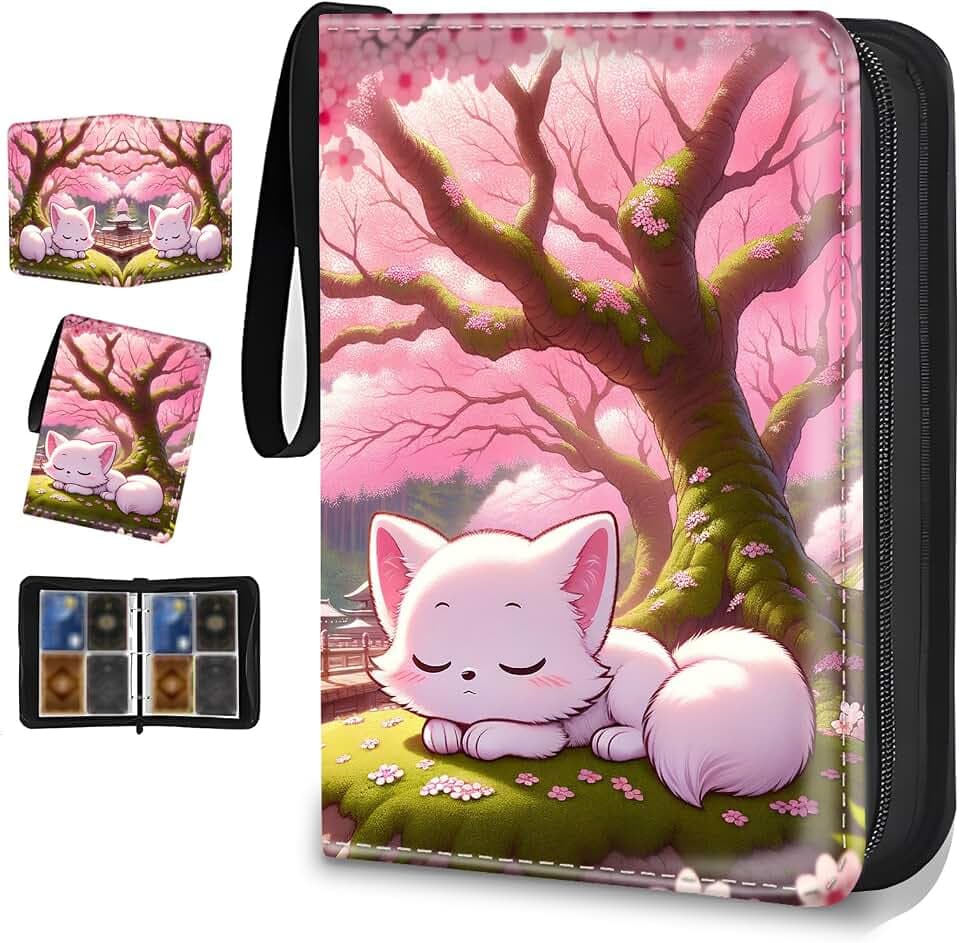 4 Pocket Trading Card Binder, Holds 400 Cards, Zipper Binder