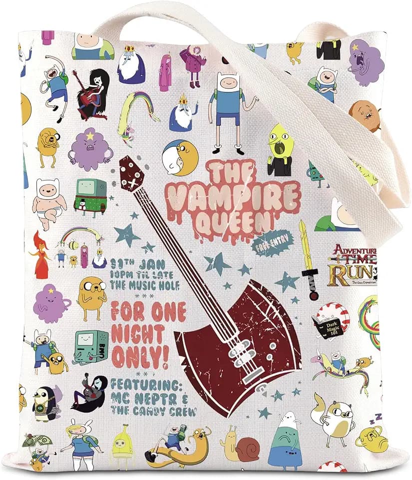Cartoon Merchandise Tote Bag Marceline Guitar Anime Gift Marceline ConcertGift Adventure Gift The Vampire Queen Canvas Bag (VampireQueenTS)