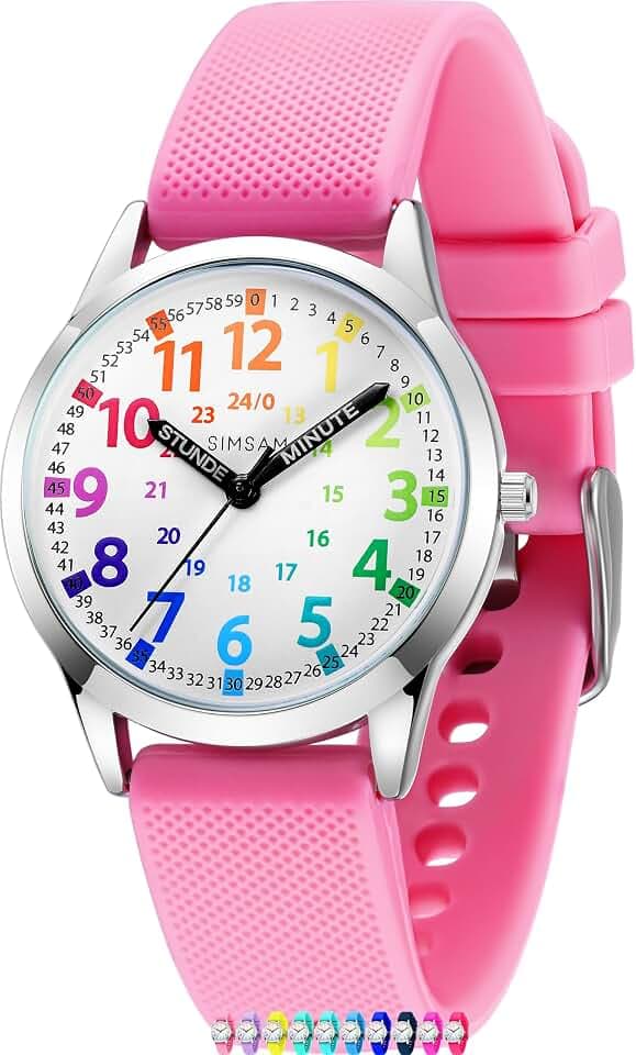 SIMSAM Kinderuhr Junge ab 6, Lernuhr Kinder Uhr ab 8, Kinderuhr Mädchen 10 Jahre, Armbanduhr Kinder Uhren für Jungs 12 Jahre, Armbanduhr Mädchen Jungen, Kids Watch, Kinderuhren