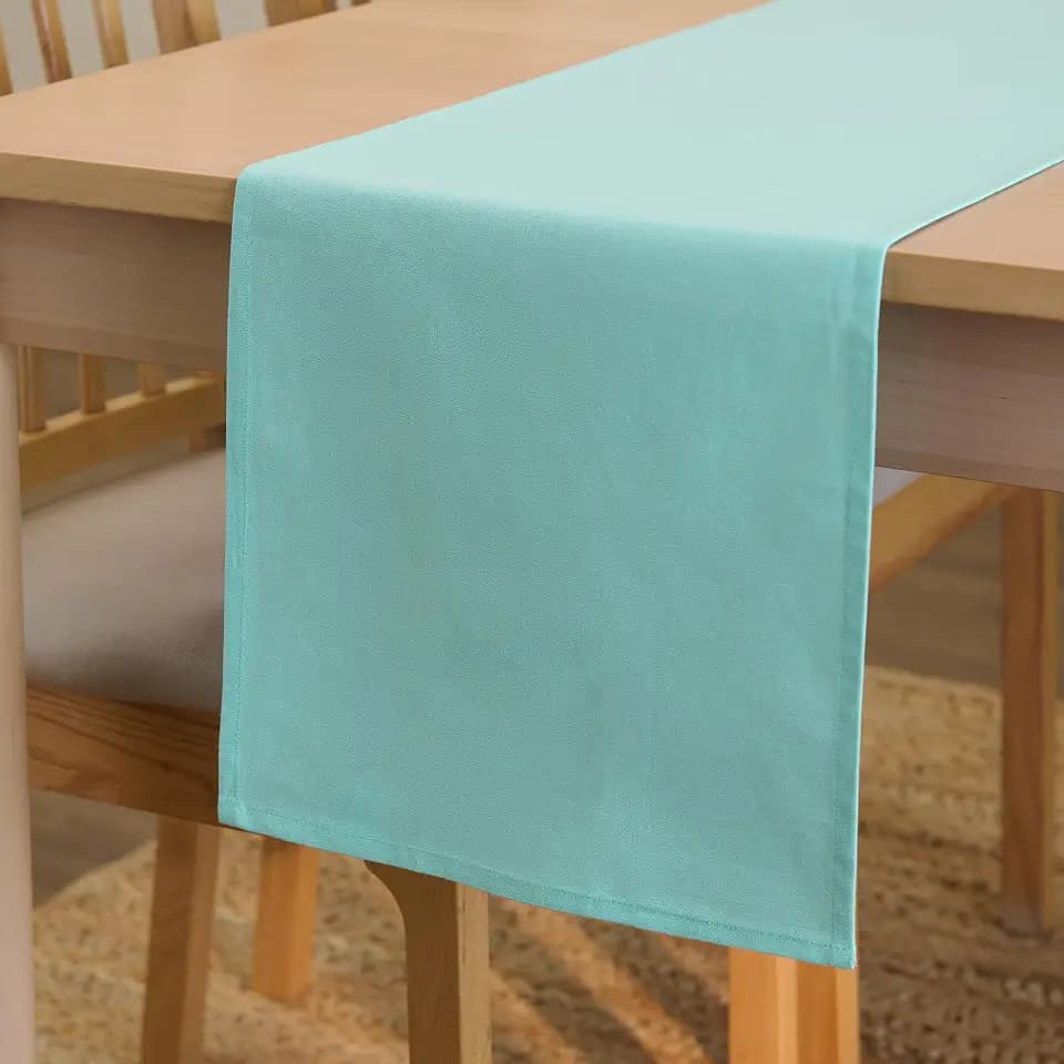 Encasa XO Table Runner, Cotton Canvas Dining Runner 13"x72"