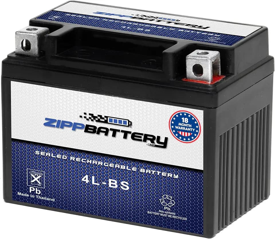 ZIPPBATTERY YTX4L-BS 12V 50 CCA AGM – Maintenance-Free 4Ah Battery for Scooter, Mini ATV, Dirt Bike – T3 Nut & Bolt Terminal – Fits Polaris Scrambler 90, Honda Spree NQ50, Yamaha TTR125E, Can-Am DS70
