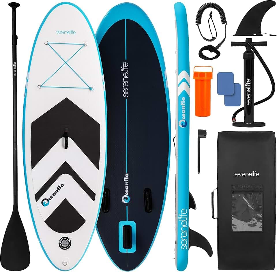 SereneLife SUP Board Aufblasbar Set mit Zubehör