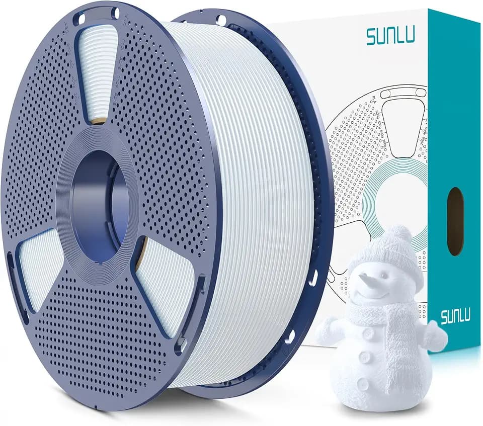 SUNLU PLA+2.0 Filament 1.75mm, Upgrade PLA Plus 3D Drucker Filament, Stärker und robuster, High Speed PLA+ Filament, Maßgenauigkeit +/-0,02mm, 1KG 3D Druck PLA+ Filament, Keramik Weiß