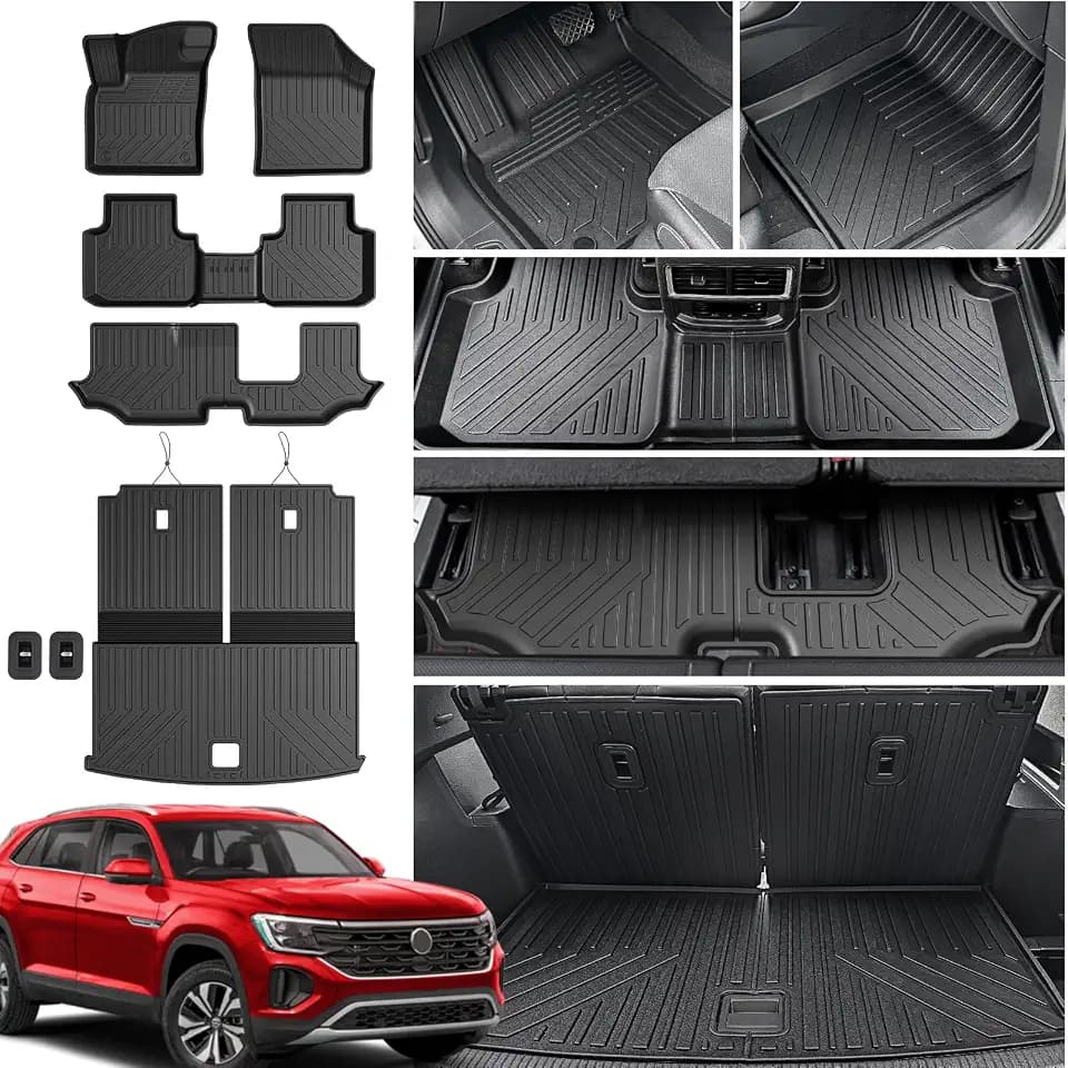 Floor Mats for Volkswagen Atlas 2018-2026 7 Seats Bench Seating