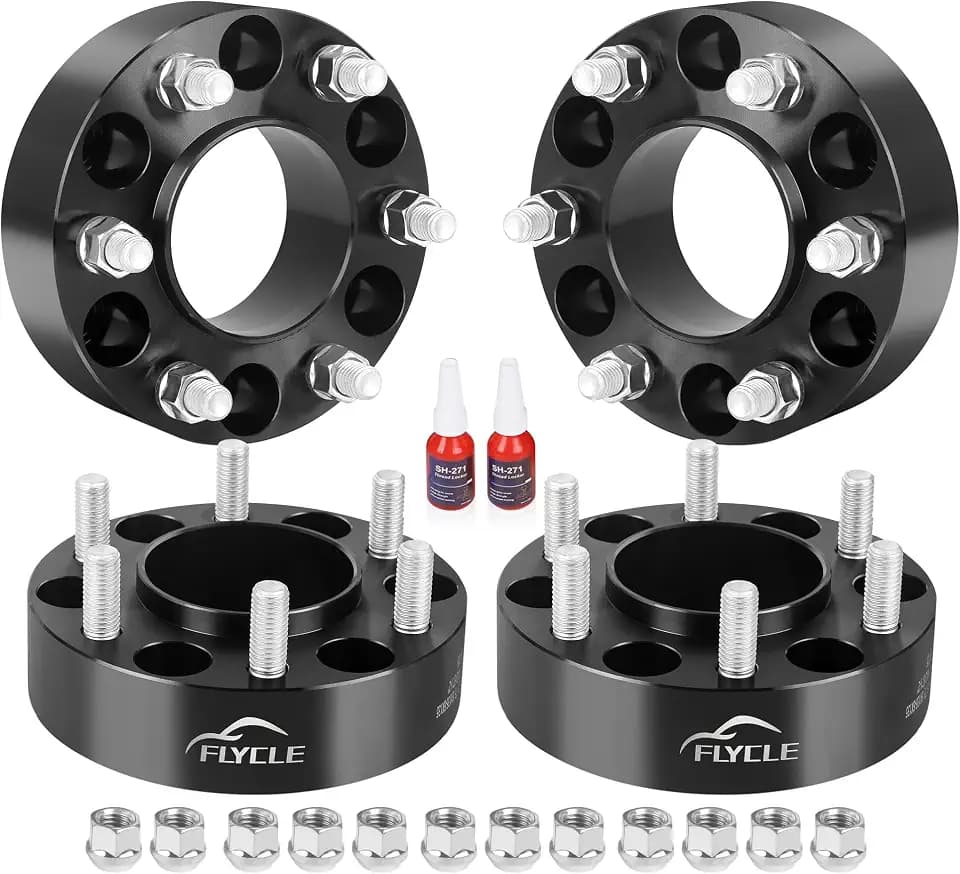FLYCLE 6x135 to 6x5.5 Wheel Adapters for Chevy Sliverado 1500 Wheels on 2015-2025 F150 Vehicle, 1.5 inch 6x135 to 6x139.7mm Wheel Adapter with M14x1.5 Studs
