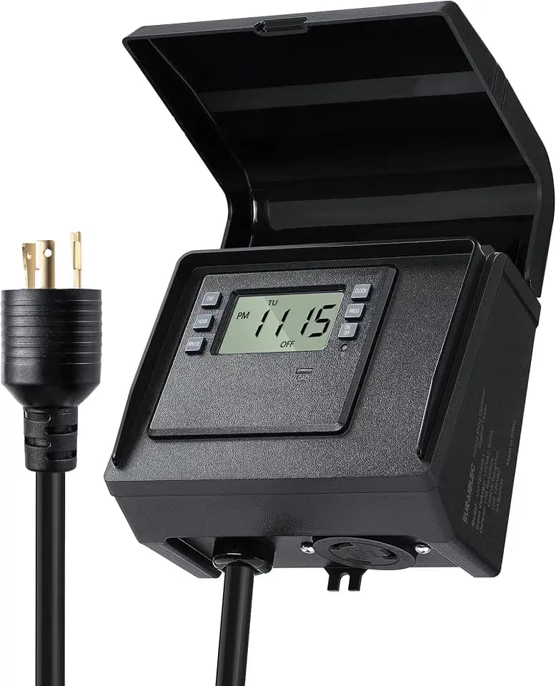 SURAIELEC Digital Pool Timer for Above Ground Pool, NEMA L5-20R Twist-Lock