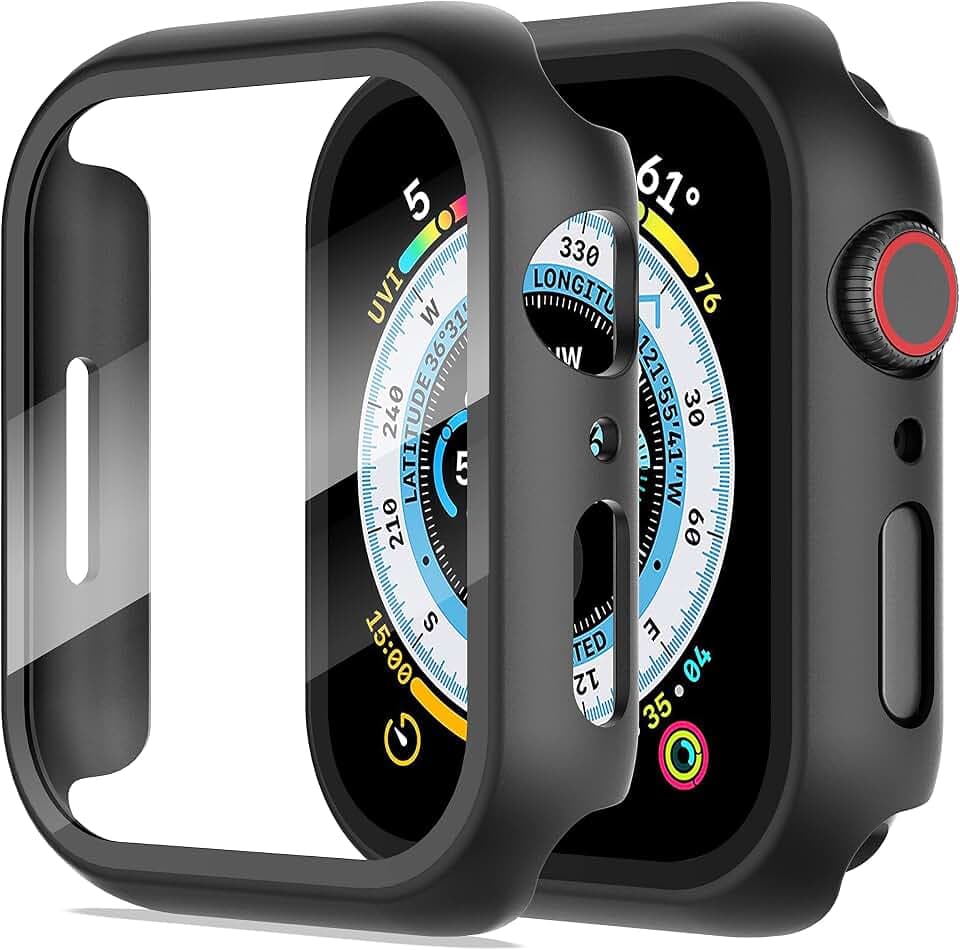 Diruite 2-Stück Hülle für Apple Watch Series 9/8/7 45mm Schutzhülle