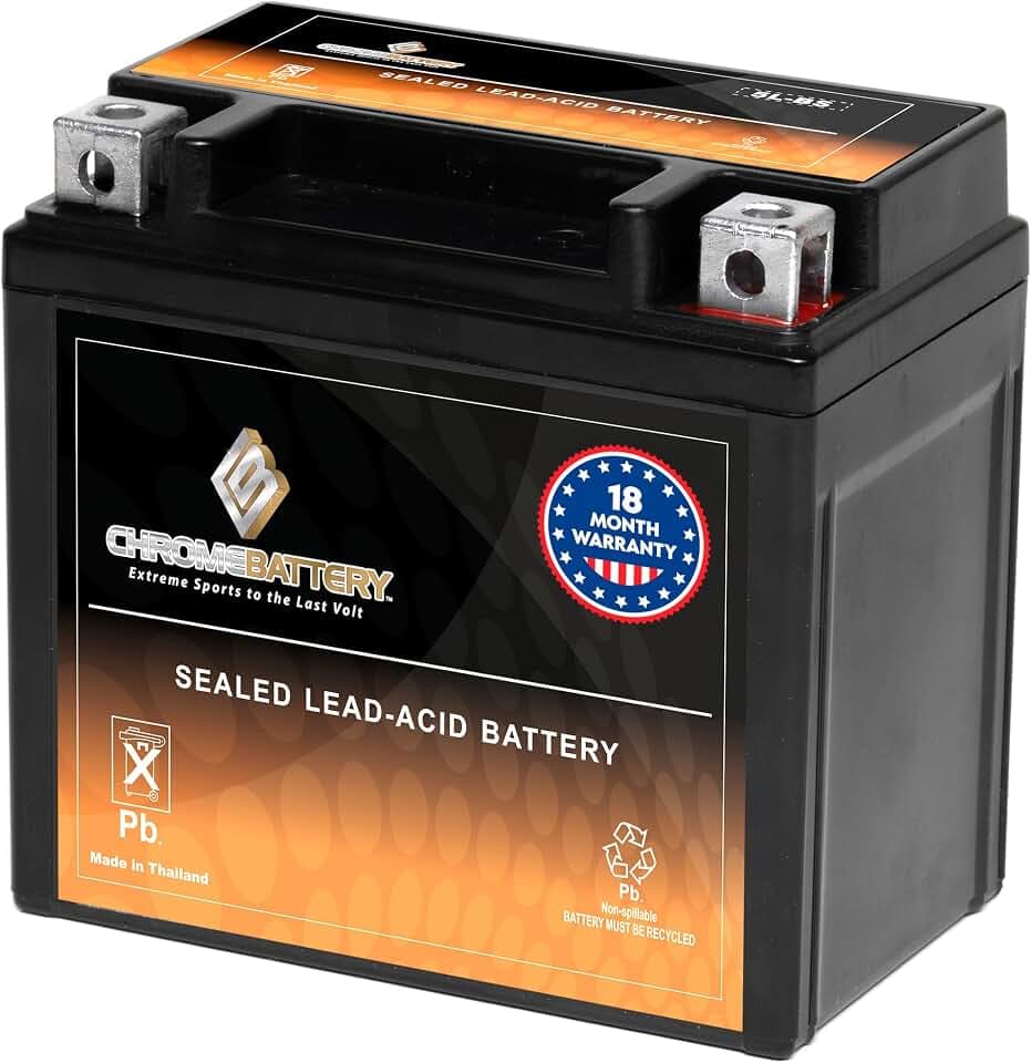 YTX5L-BS Rechargeable Sealed AGM Motorcycle Battery - Maintenance Free - High Performance - Replacement for Yamaha, Honda, Husqvarna, KTM