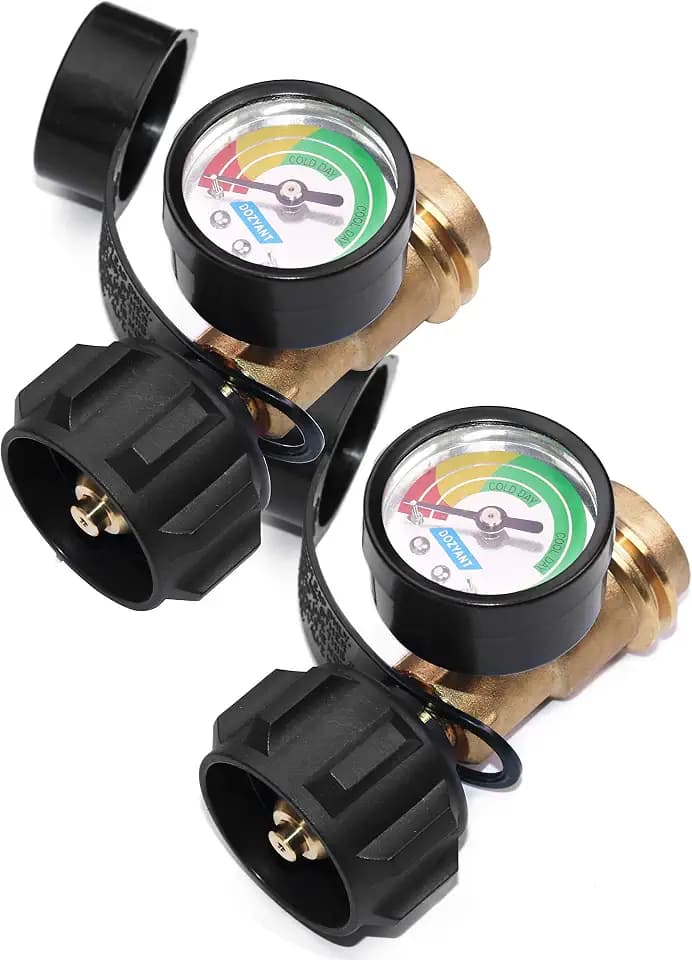 Propane Tank Gauge Level Indicator Leak Detector for 5-40 lb Tanks 2 Pack