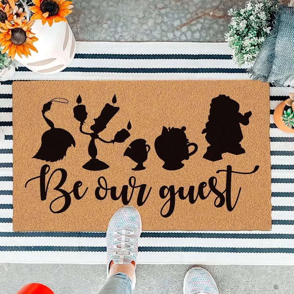 Funny Doormat - Front Door Mat, Entryway Welcome Mat, Brown, 29.5 x 17 inch (Be Our Guest)